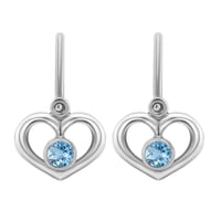 Zlaté dětské náušnice ve tvaru srdíčka s drahokamem dle výběru Ariel