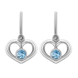 Zlaté dětské náušnice ve tvaru srdíčka s drahokamem dle výběru Ariel