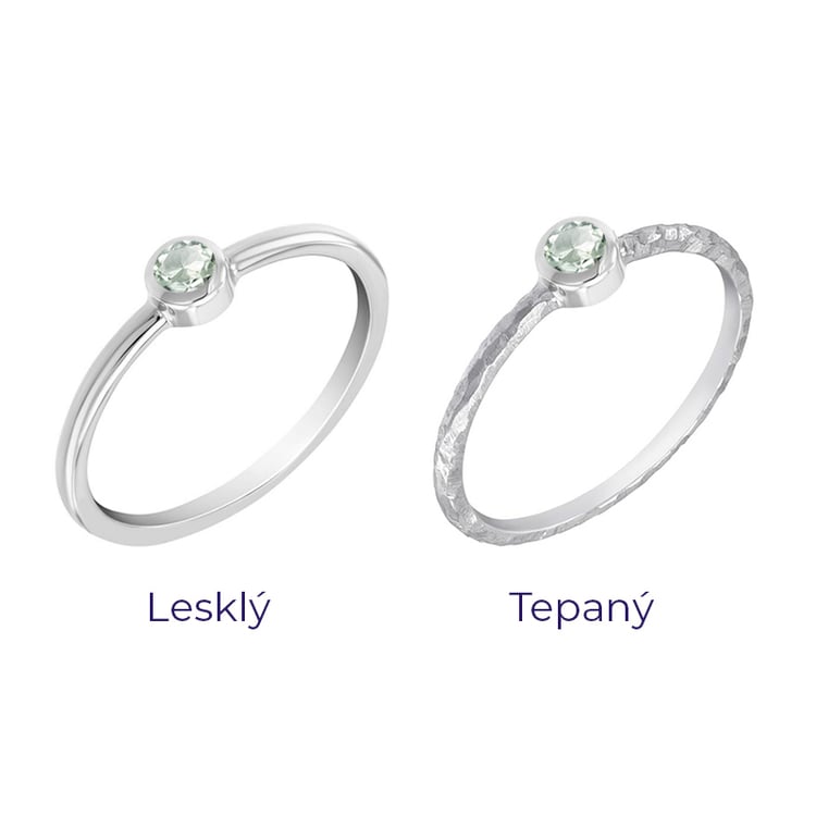 Zlatý minimalistický prsten se zeleným safírem Emilien 101737