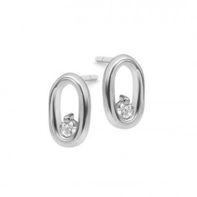 Zlaté okrúhle náušnice s diamanty Danette