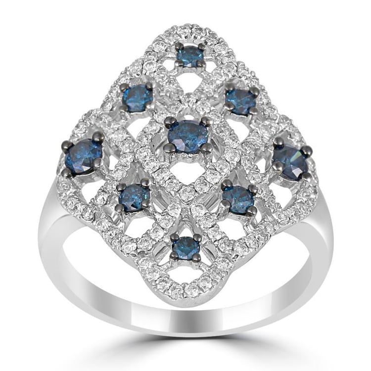 Extravagantní prsten ze zlata vykládaný diamanty Kyana 11333