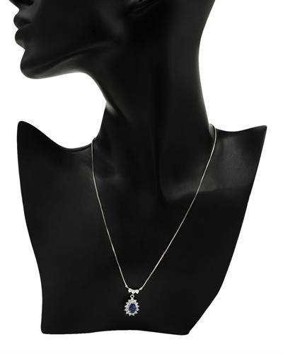 Platinový náhrdelník se safírem a diamanty Pramila 1747