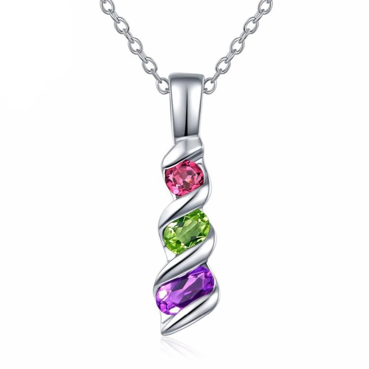 Stříbrný přívěsek s ametystem, granátem a olivínem Qlarie