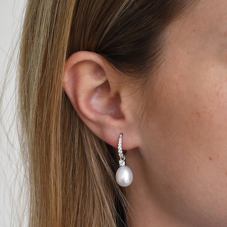 Stříbrné náušnice s perlami 83477