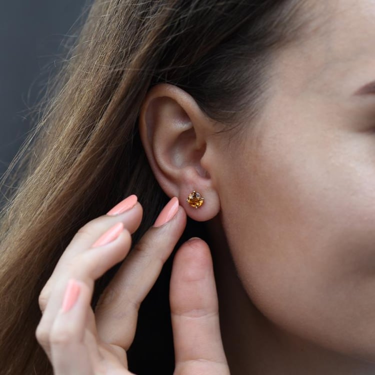 Náušnice s citrínem 8156