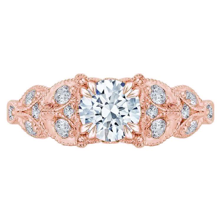 Diamantový zásnubní prsten z růžového zlata 74268