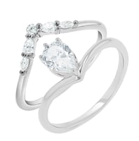 Originální zásnubní set atypických prstýnků s lab-grown diamanty Kristine