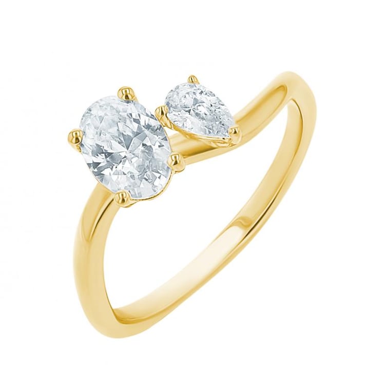 Prsten s oválným lab-grown diamantem 155450