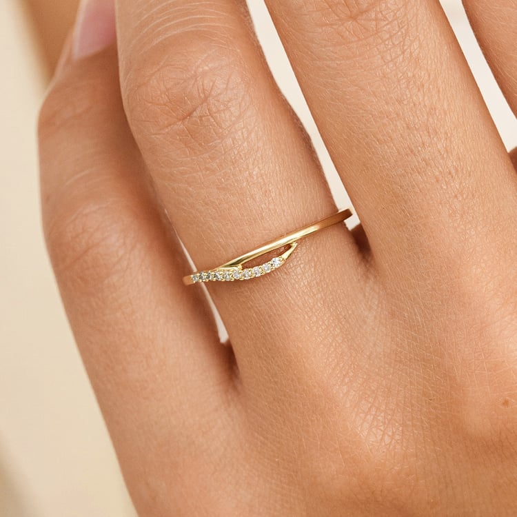 Atypický prsten ze stříbra s lab-grown diamanty Terje 163026