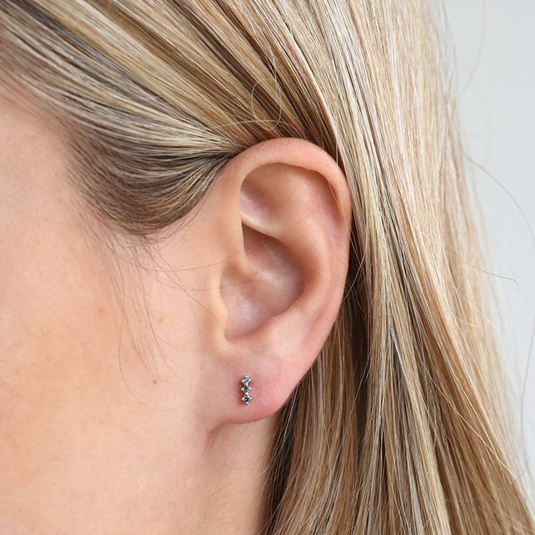 Stříbrné náušnice s diamanty 86196