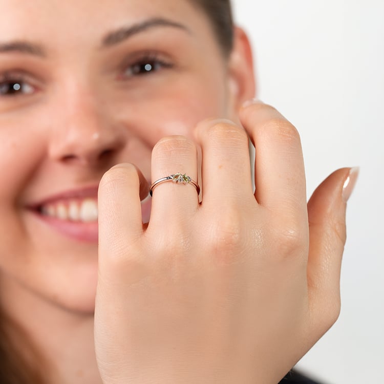 Stříbrná kolekce cluster šperků s topazy, quartzy a olivíny June 149561