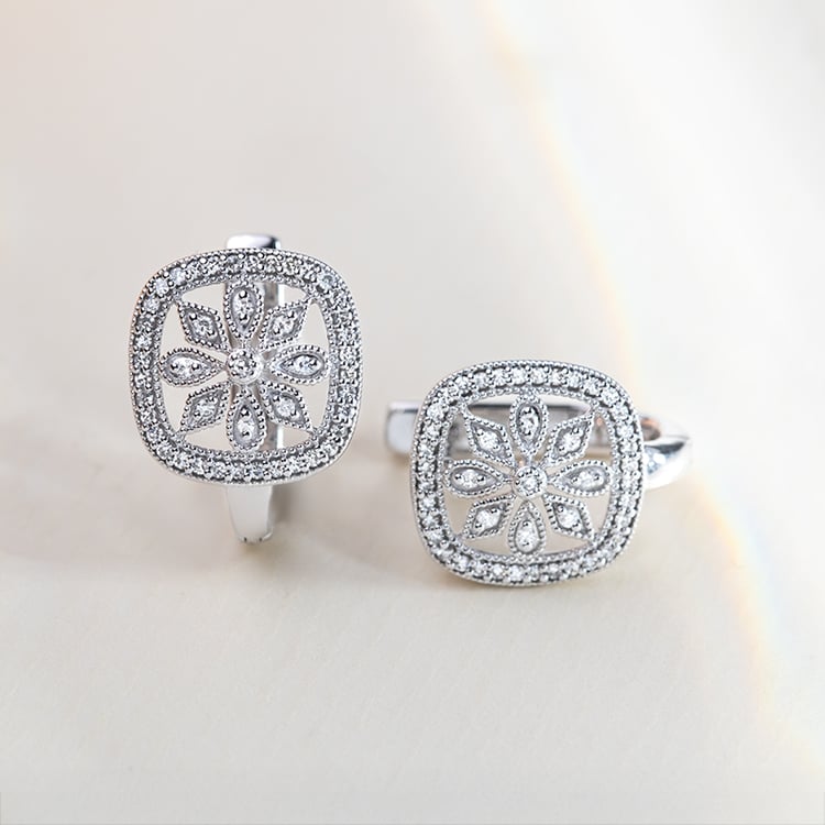 Náušnice s diamantovými květy Retta 152016