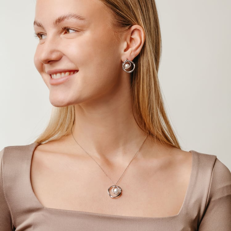 Perlové náušnice ze stříbra Thalia 163925