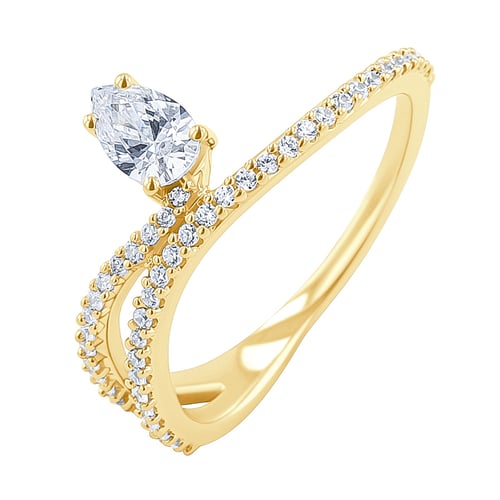 Atypický zásnubní prsten s diamanty Reptie