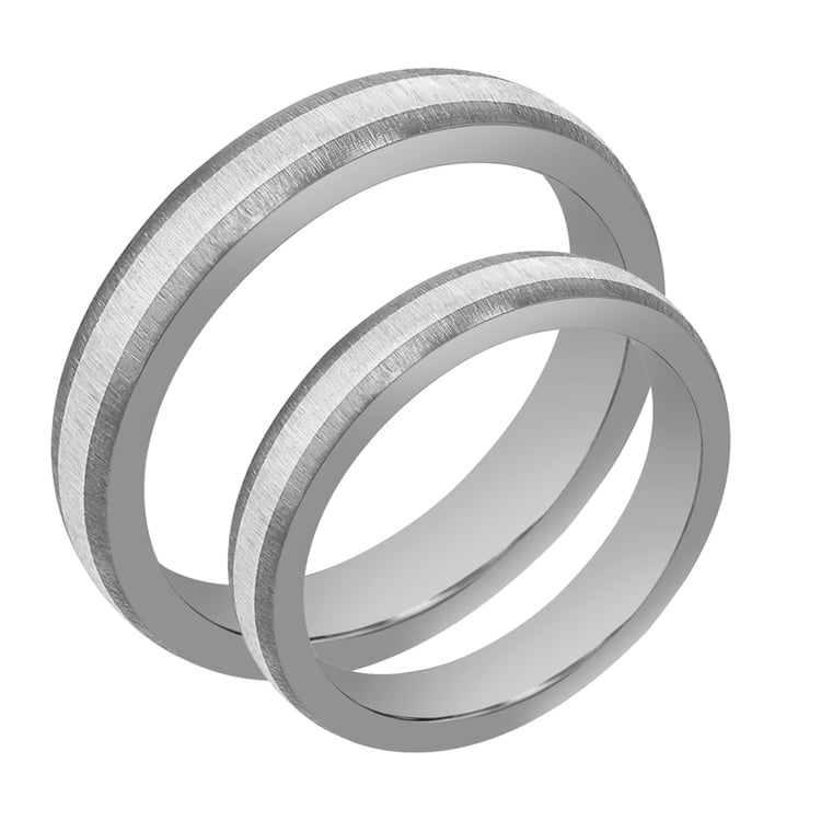 Snubní prsteny z titanu a stříbra Hulme