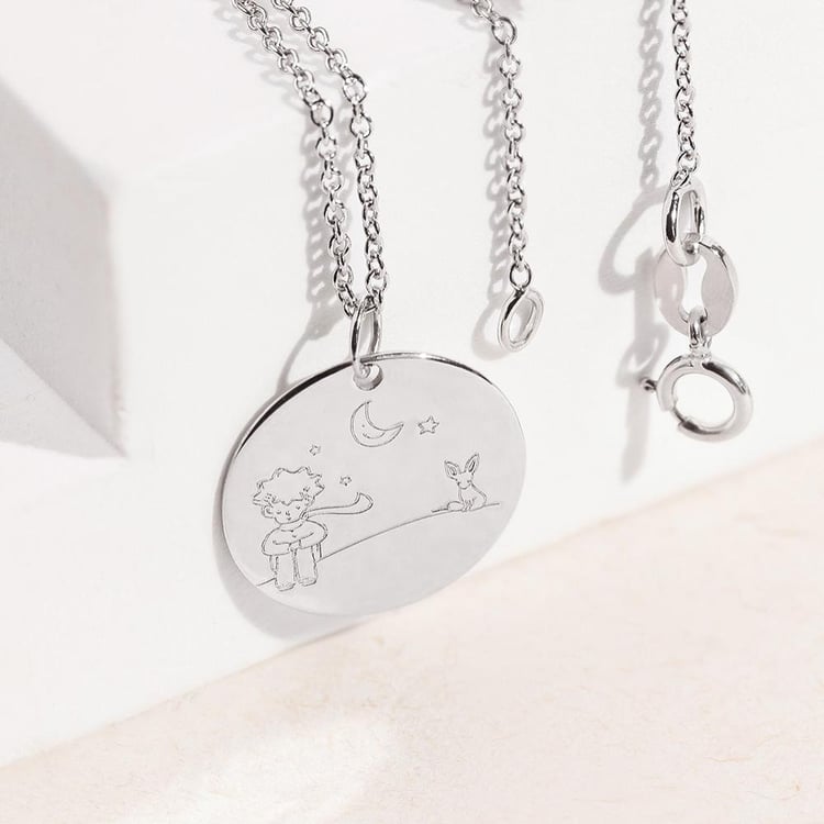 Zlatý přívěsek Malý princ s liškou a gravírem 157476