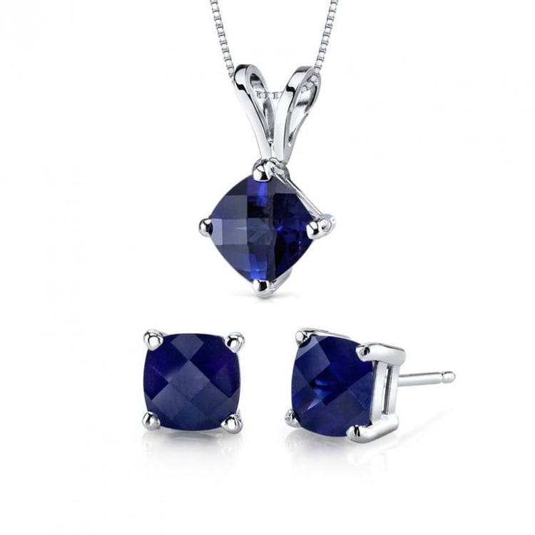 Zlatá kolekce šperků s cushion safíry Nadia