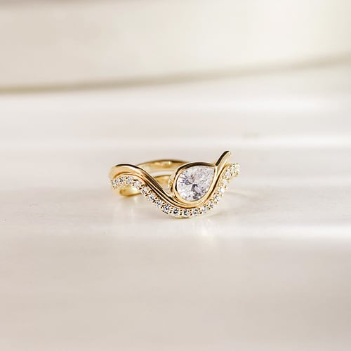Romantický zásnubní set atypických prstýnků s diamanty Genevive