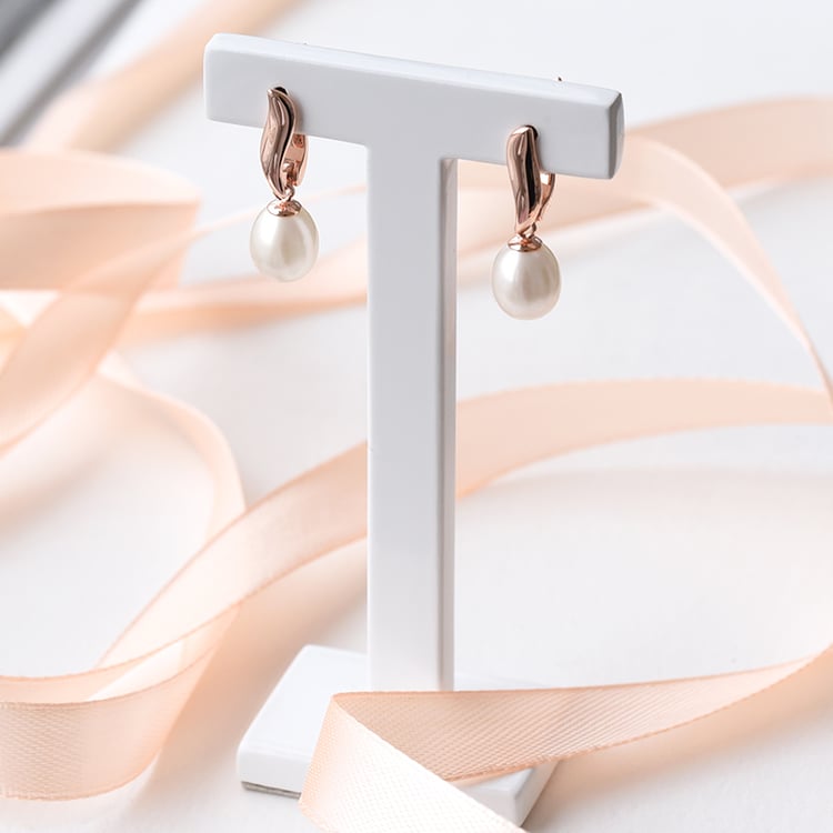 Perlové náušnice ze stříbra 78103