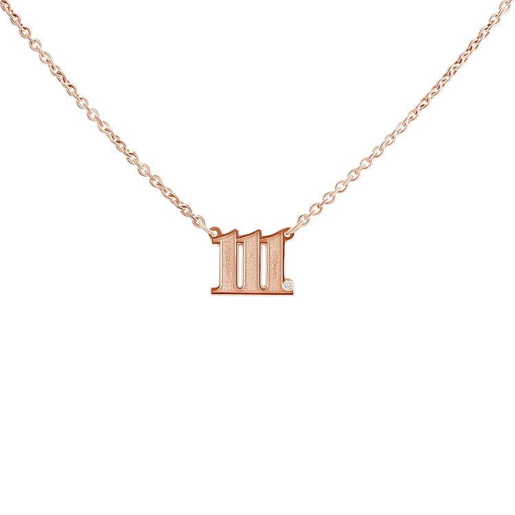 Stříbrný náhrdelník s diamantem Andělská čísla 132867