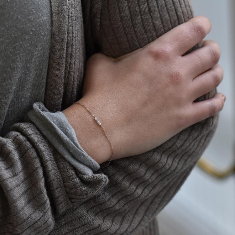 Zlatý náramek s diamantovými korálky Beads 37517