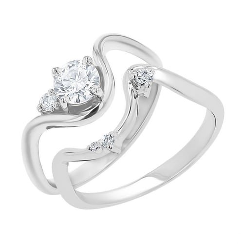 Elegantní zásnubní set atypických prstýnků s lab-grown diamanty Tina