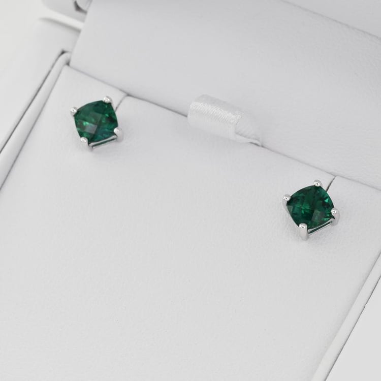 Zlaté smaragdové náušnice Chavonah 8027