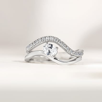 Romantický zásnubní set atypických prstýnků s diamanty Zora