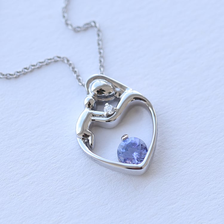 Zlatý přívěsek matka a dítě s tanzanitem 60988