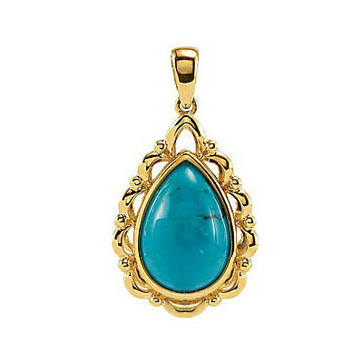 Zlatý náhrdelník s pear tyrkysem Dupree