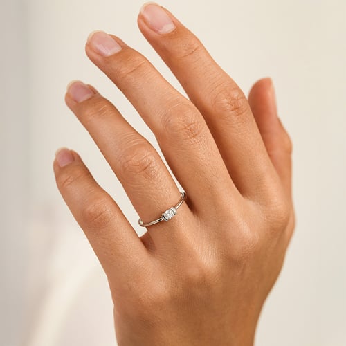 Minimalistický prsten ze stříbra s lab-grown diamantem Otto