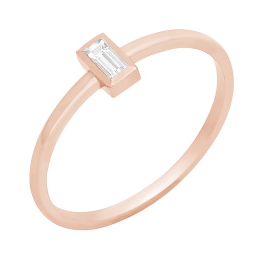 Minimalistický prsten s baguette moissanitem Avice