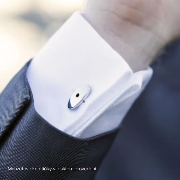 Stříbrné manžetové knoflíčky oválné 165325