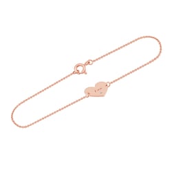 Zlatý srdcový náramek s gravírem a diamantem Nikole