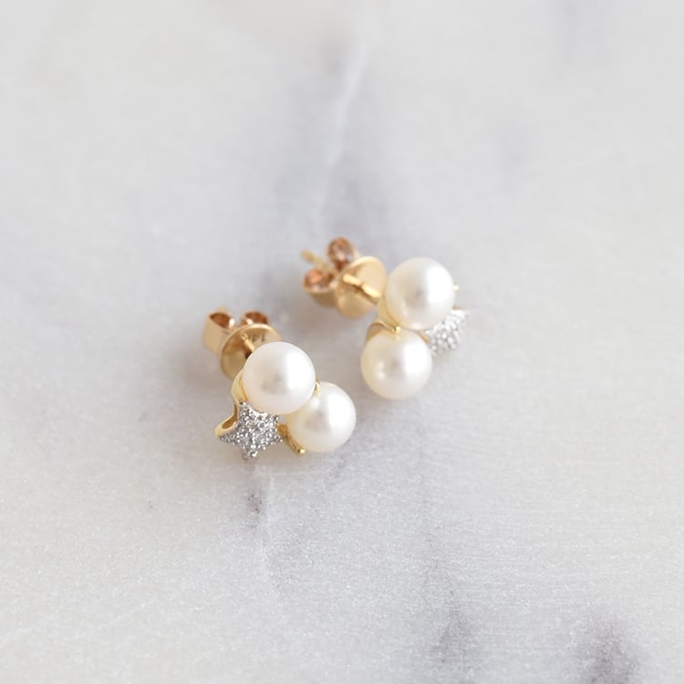 Perlové náušnice s diamanty 86921