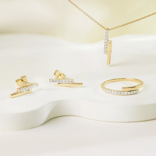 Zlaté náušnice s lab-grown diamanty Key