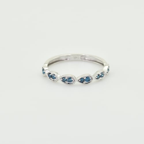 Eternity prsten ze zlata s modrými diamanty Lacy