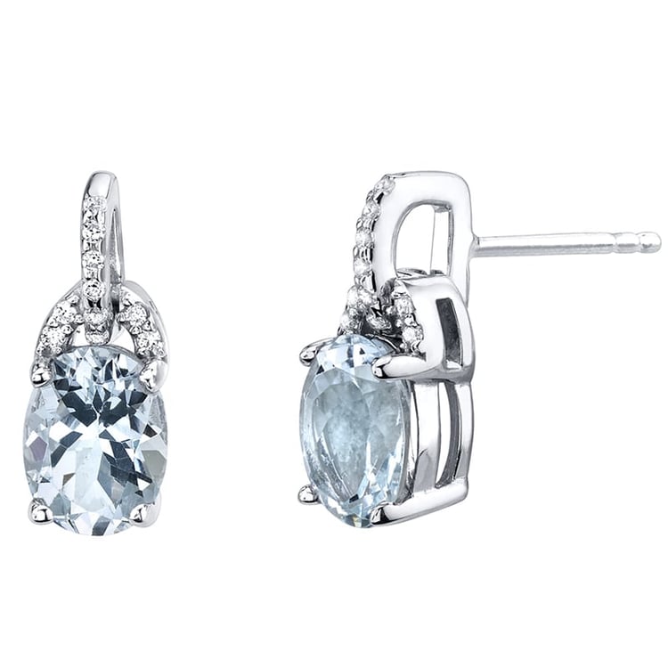 Akvamarínové náušnice ze stříbra Dagney