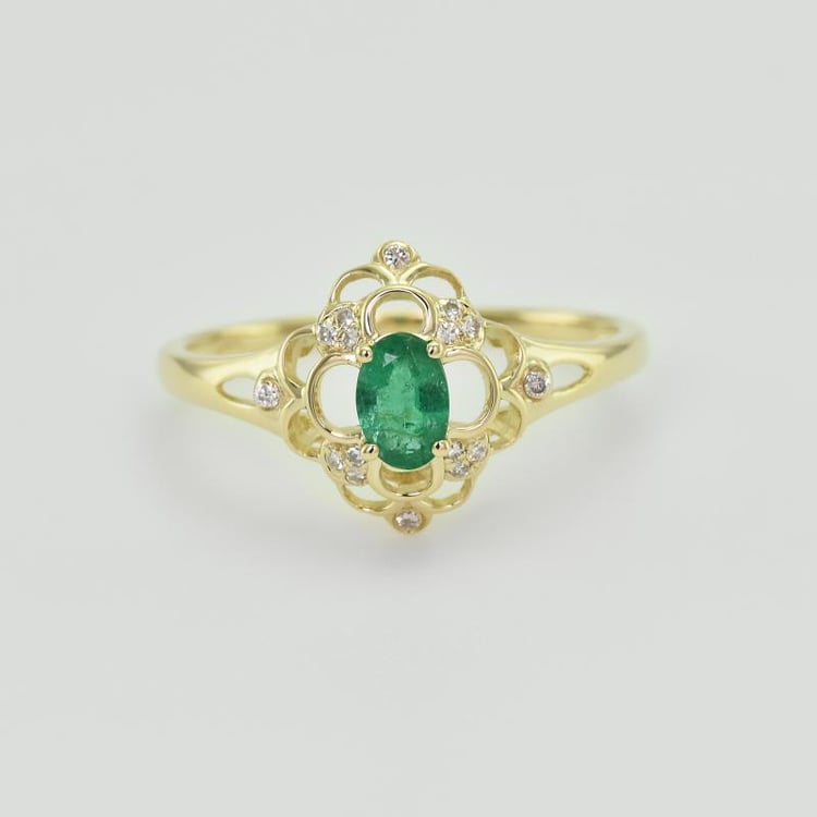 Zlatý smaragdový prsten 20188