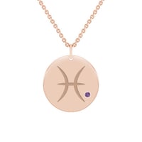 Zlatý přívěsek se znamením a ametystem Ryby