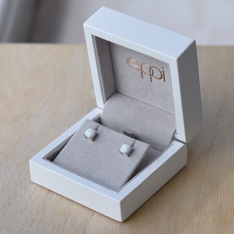 Náušnice s cushion opály 65299