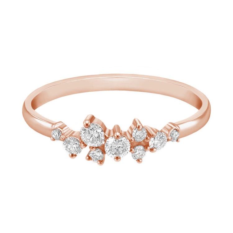 Diamantový cluster prsten 69490