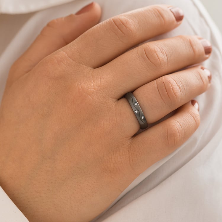 Tantalový prsten s diamanty Brodie 157142