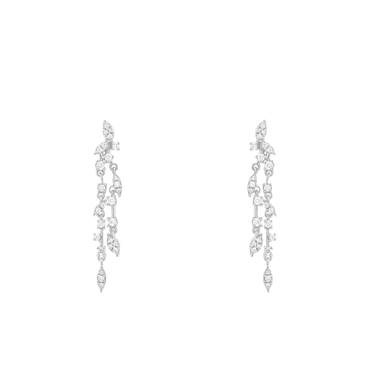 Visací diamantové náušnice ze zlata