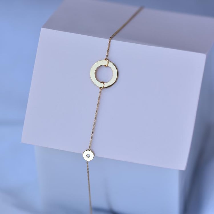 Stříbrný fashion náramek s diamantem Virginia 103018