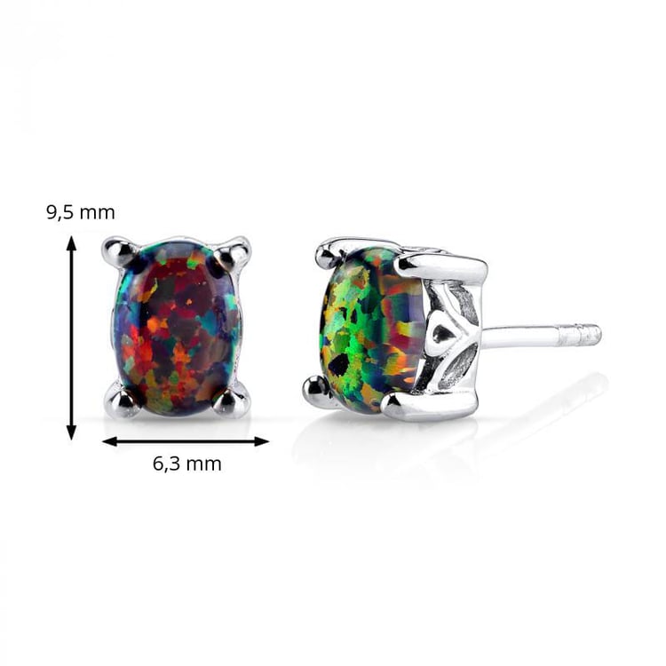 Opálové stříbrné náušnice 6446