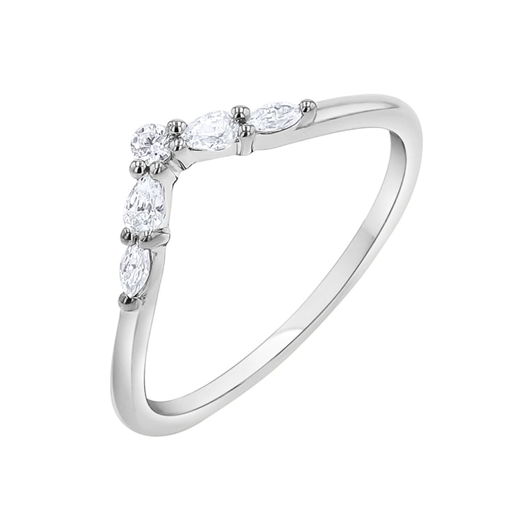 Vykrojený prsten s round, pear a marquise lab-grown diamanty Craig 141986