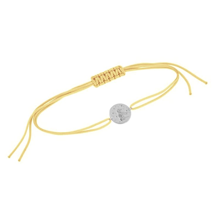 Stříbrný provázkový náramek Malý princ s růží a gravírem 118552