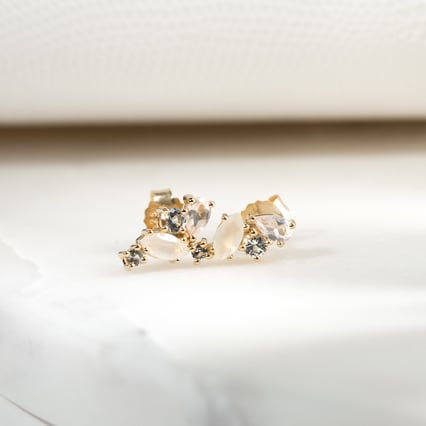 Stříbrné náušnice s měsíčním kamenem, růženínem a topazy Nacho