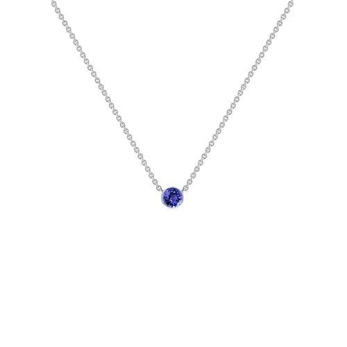 Stříbrný minimalistický náhrdelník s tanzanitem Glosie